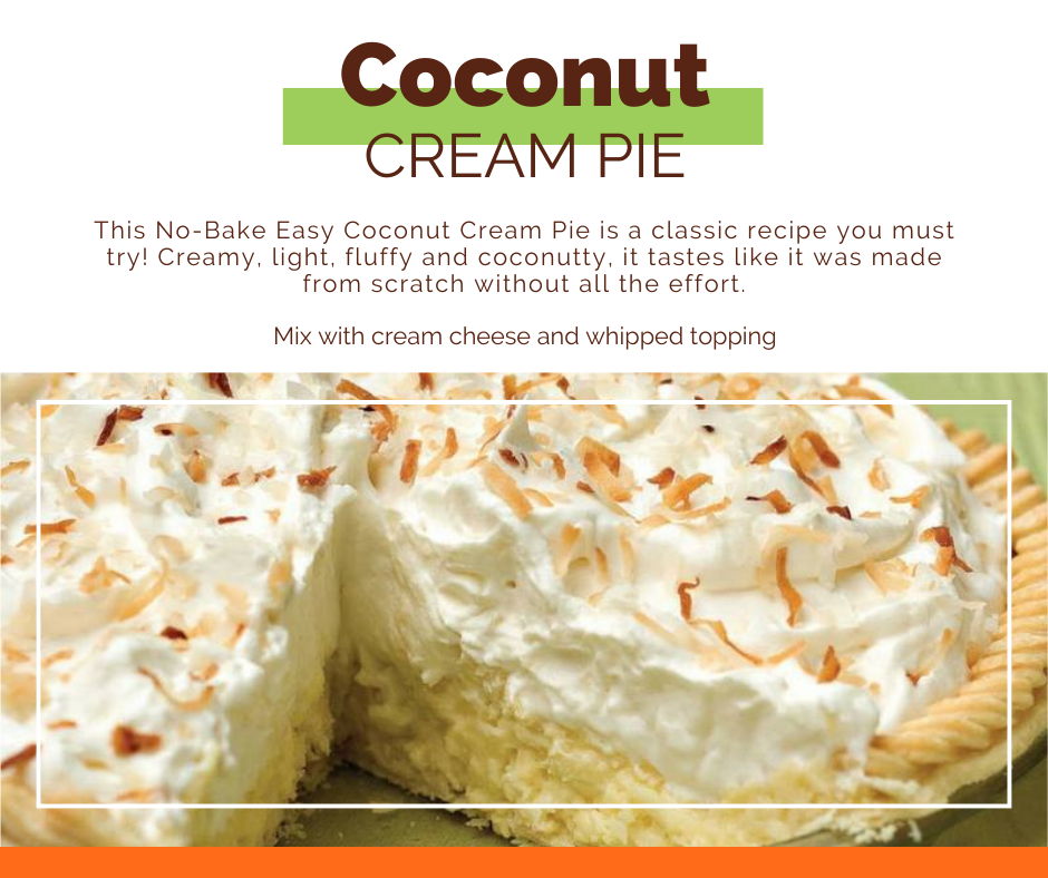 Coconut Cream Pie No-Bake Dessert Mix