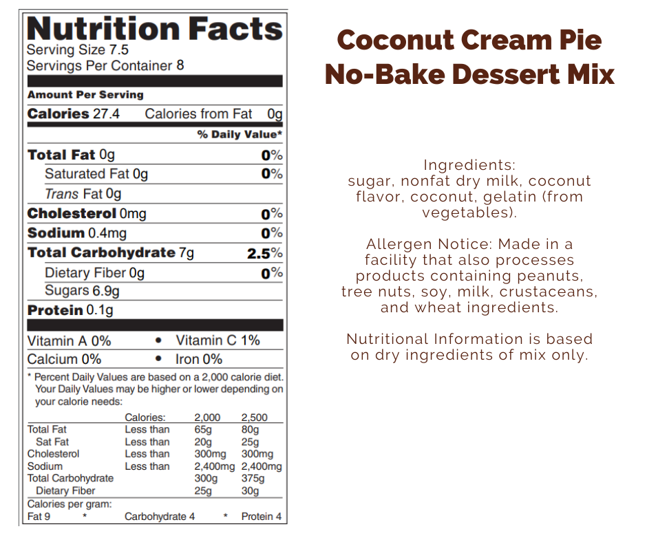 Coconut Cream Pie No-Bake Dessert Mix