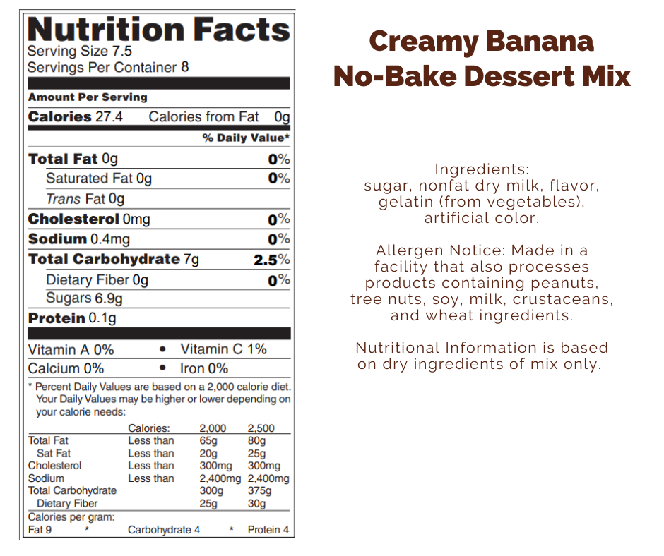 Creamy Banana Bliss No-Bake Dessert Mix