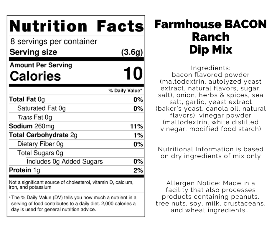 Farmhouse BACON Ranch Dip Mix