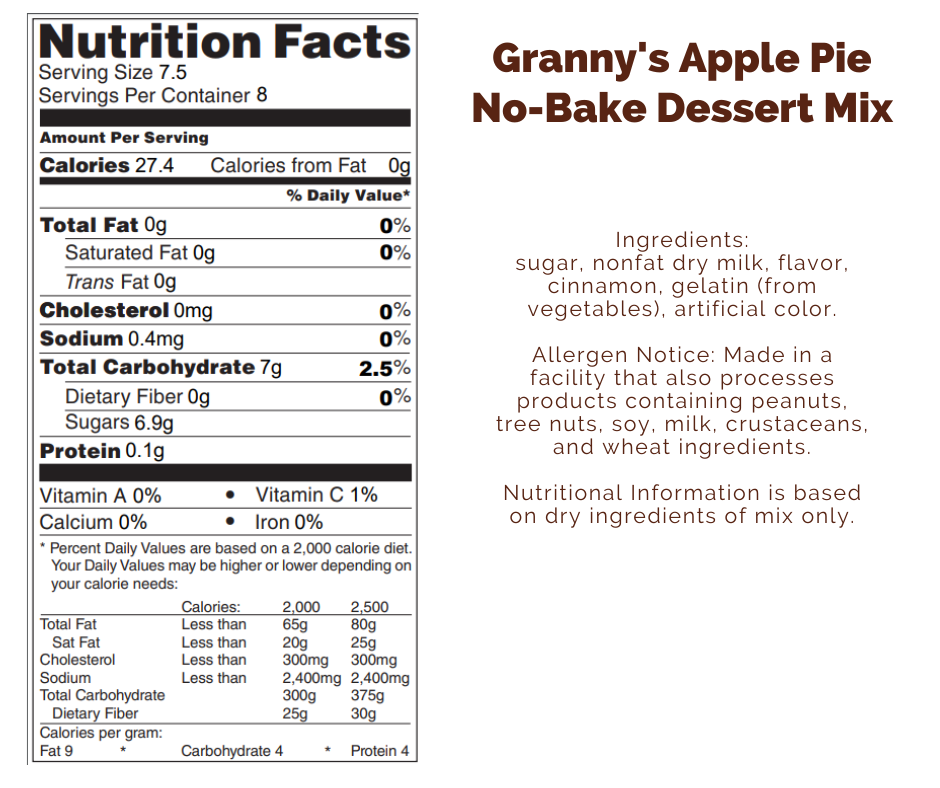Granny's Apple Pie No-Bake Dessert Mix