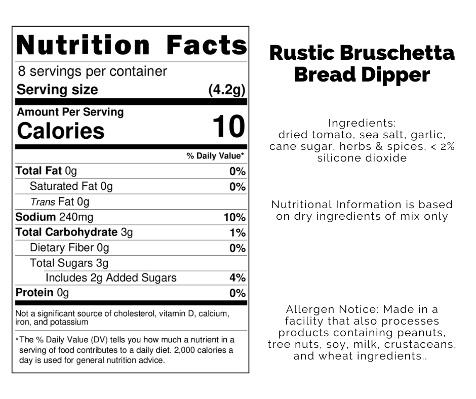 Rustic Bruschetta Bread Dipper Mix