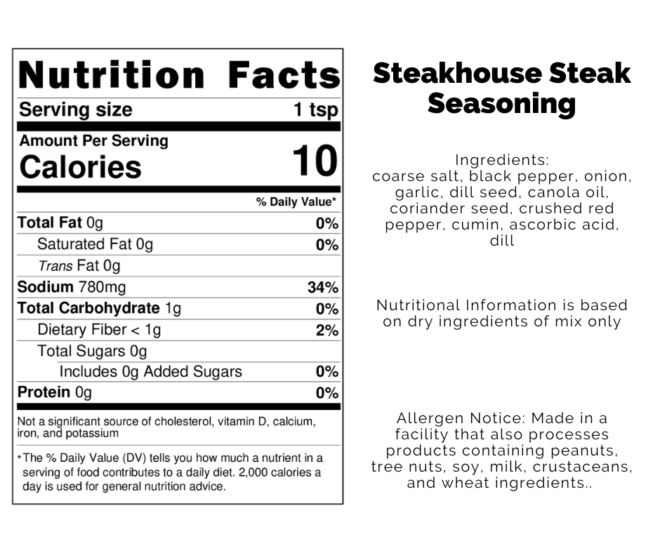 *NEW Steakhouse Steak Seasoning