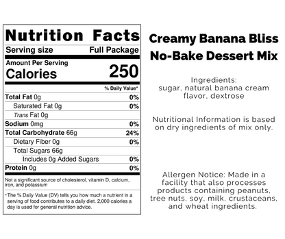 Creamy Banana Bliss No-Bake Dessert Mix