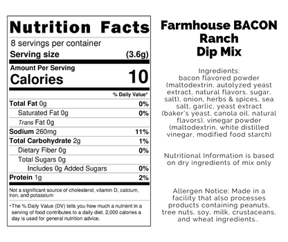 Farmhouse BACON Ranch Dip Mix