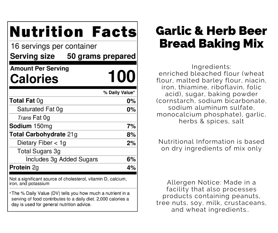 *NEW Garlic & Herb Beer Bread Baking Mix