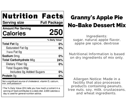 Granny's Apple Pie No-Bake Dessert Mix