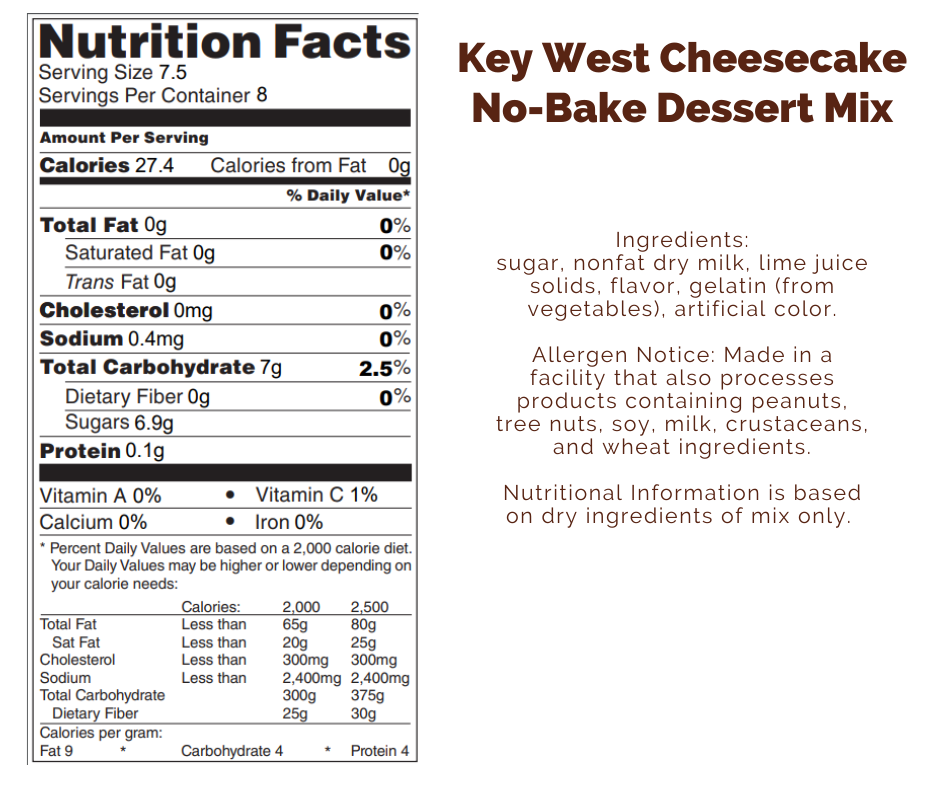 Key West Cheesecake No-Bake Dessert Mix