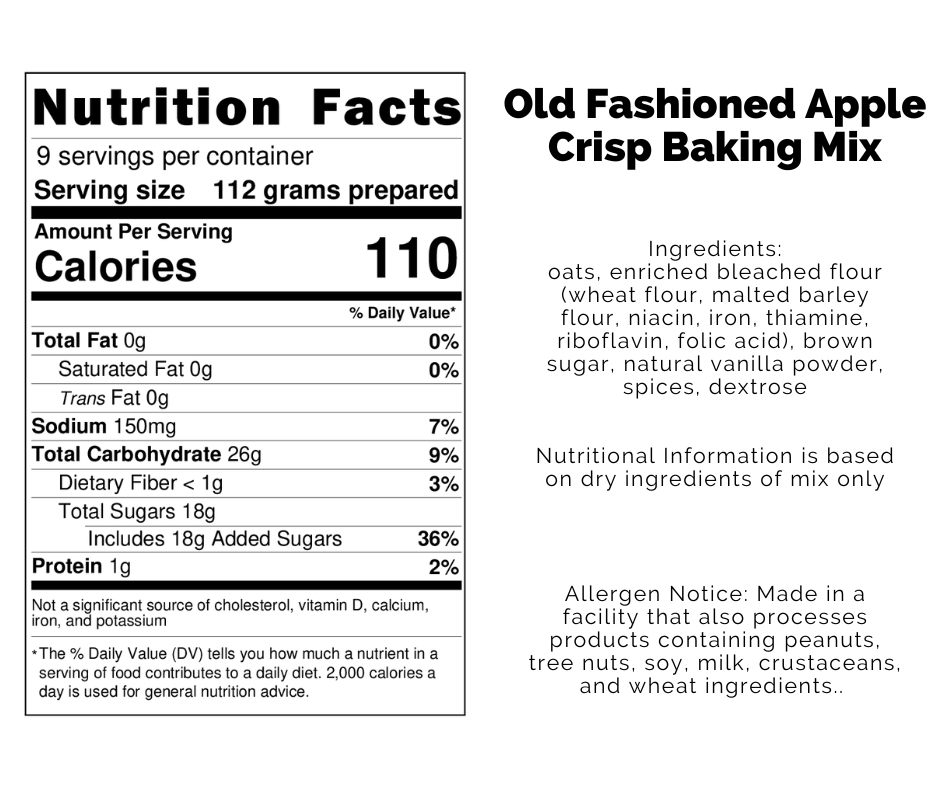 *NEW Old Fashioned Apple Crisp Baking Mix