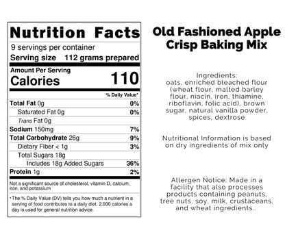 *NEW Old Fashioned Apple Crisp Baking Mix