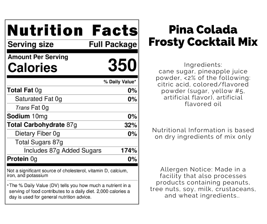 Pina Colada Frosty Cocktail Mix