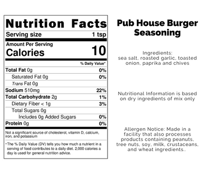 *NEW Pub House Burger Seasoning