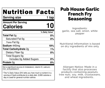 *NEW Pub House Garlic French Fry Seasoning