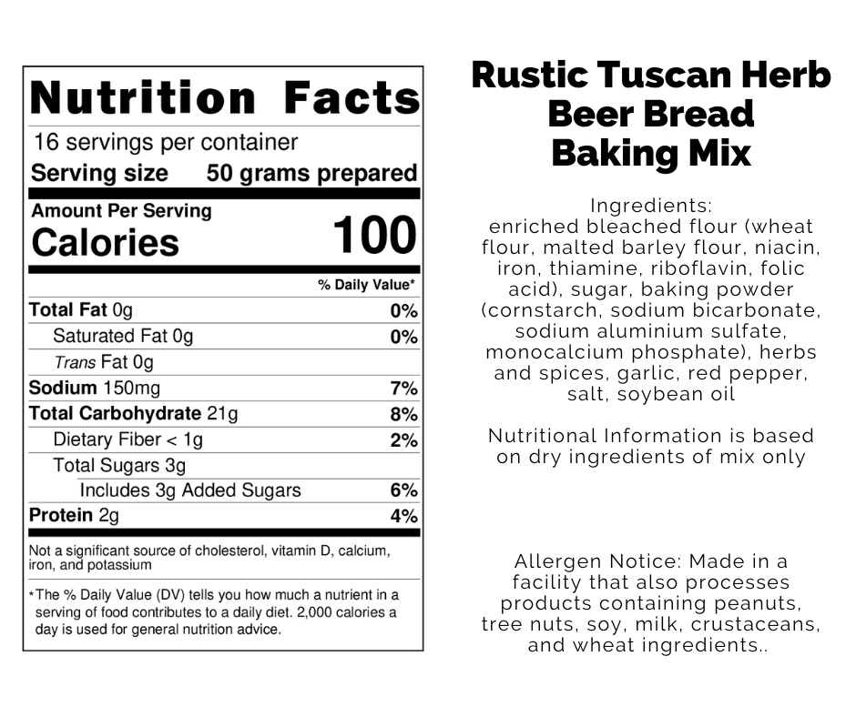 COMING SOON - Rustic Tuscan Herb Beer Bread Baking Mix