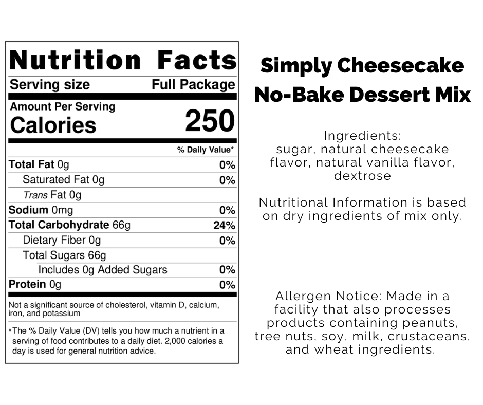 Simply Cheesecake No-Bake Dessert Mix