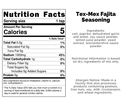 *NEW Tex-Mex Fajita Seasoning