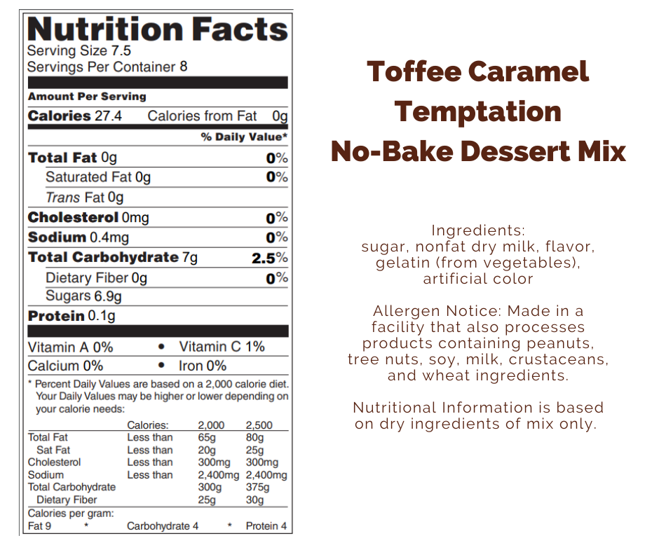 Toffee Caramel Temptation No-Bake Dessert Mix
