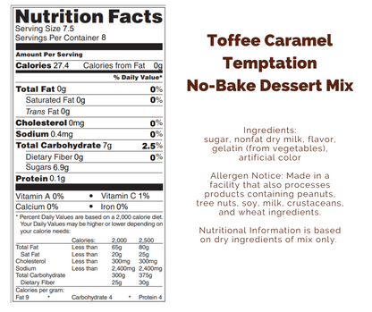 Toffee Caramel Temptation No-Bake Dessert Mix